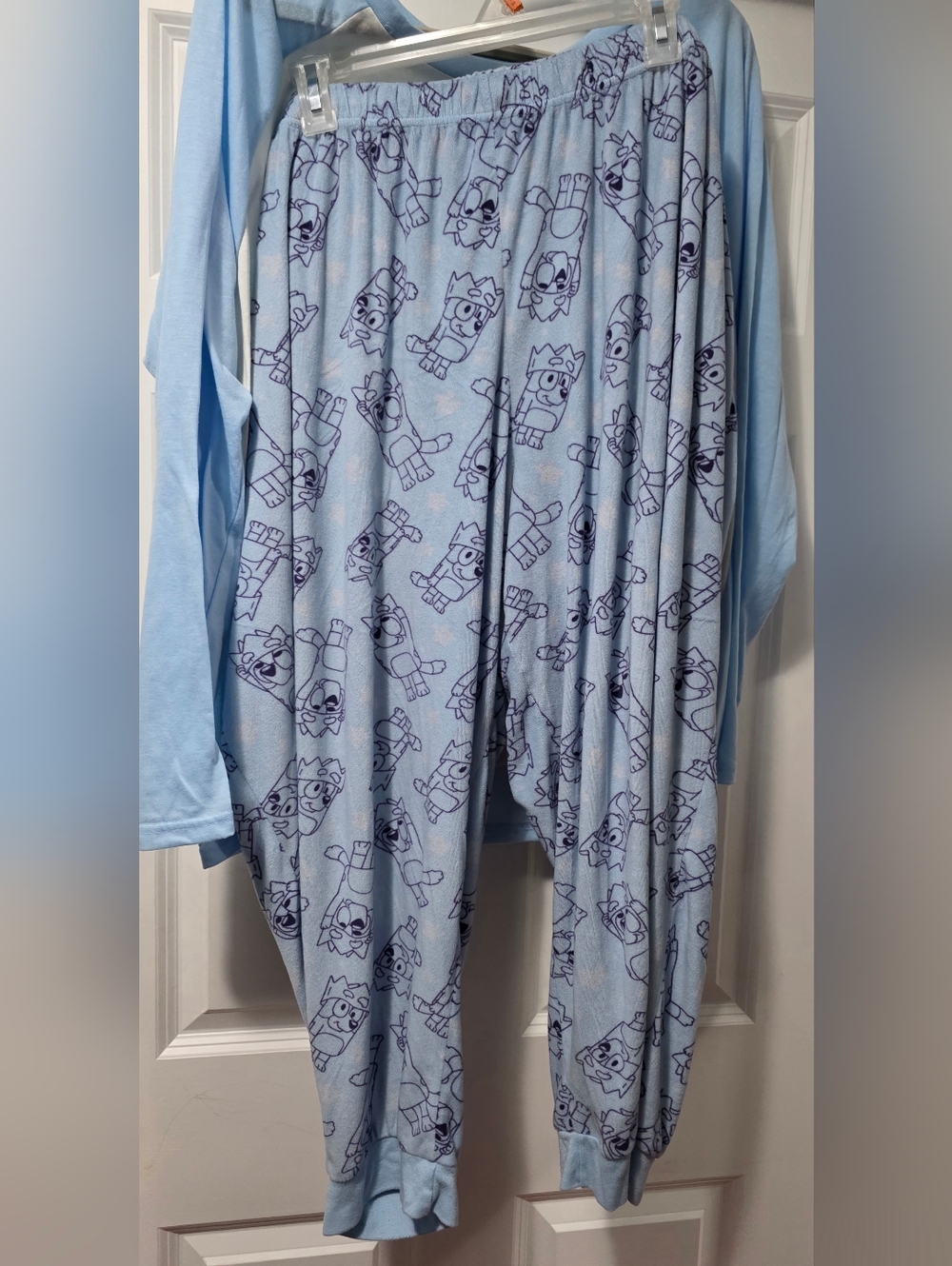 Women’s Light Blue Character Long-Sleeve Pajama Set - Picture 3 of 3
